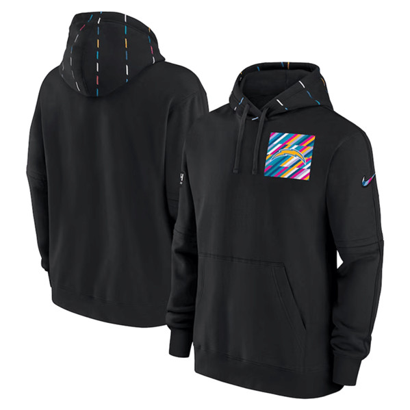 Men's Los Angeles Chargers Black 2023 Crucial Catch Club Pullover Hoodie